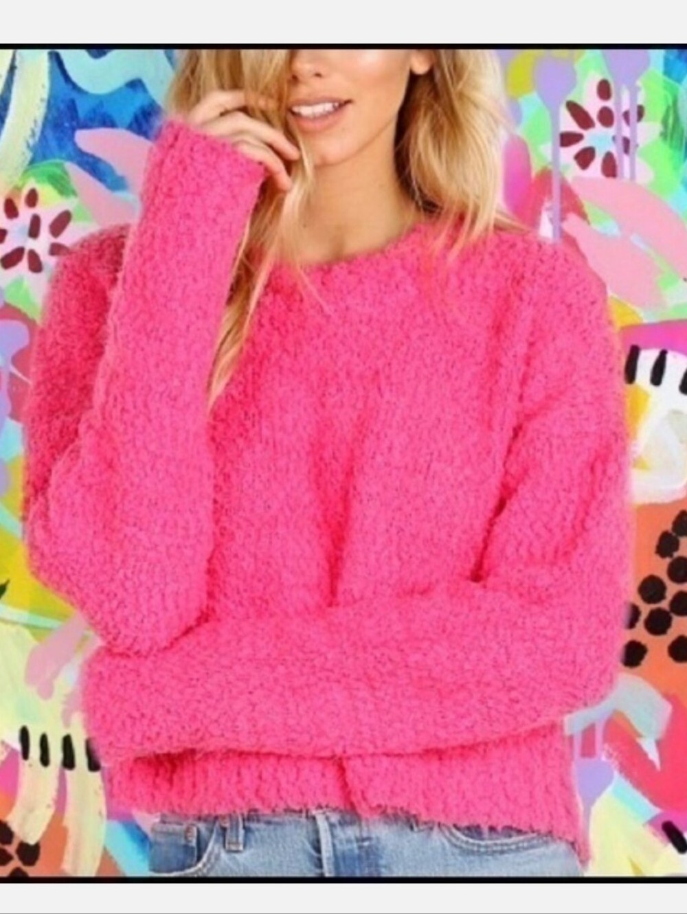 Show Me Your Mumu Pink Sweater Sz M Euc